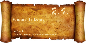 Rados István névjegykártya